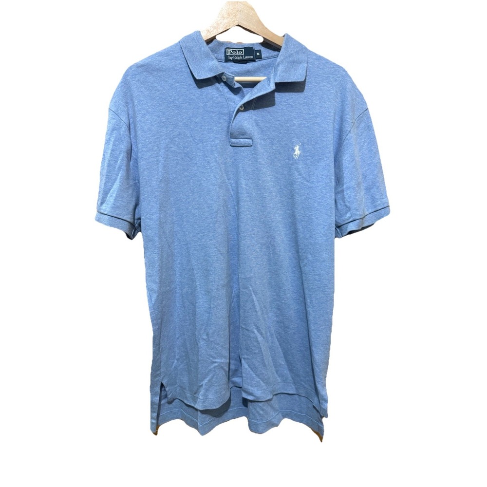 Men's Polo® by RALPH LAUREN Short Sleeve‎ Dusty Blue Size Cotton Medium EUC